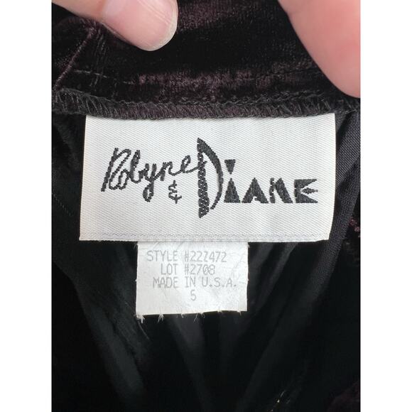 Vintage 90s Robyn’s & Diane Dark Red Velvet Maxi Pencil Skirt Asian Detail 5 - Picture 5 of 6